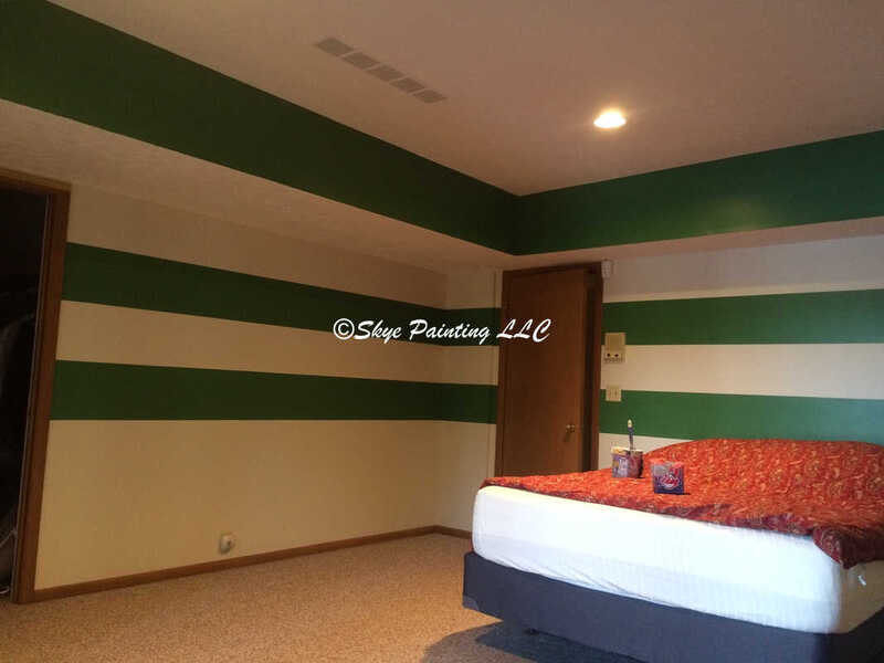 green stripped bedroom. Skye Painting