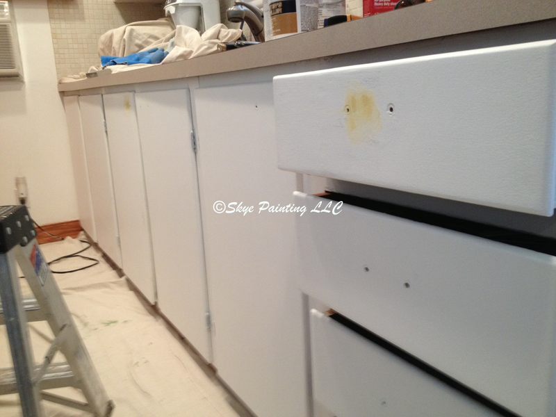 Kitchen cabinets before painting. Skye Painting