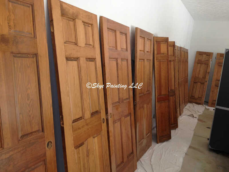 raw wood doors ready for spraying. Skye Painting